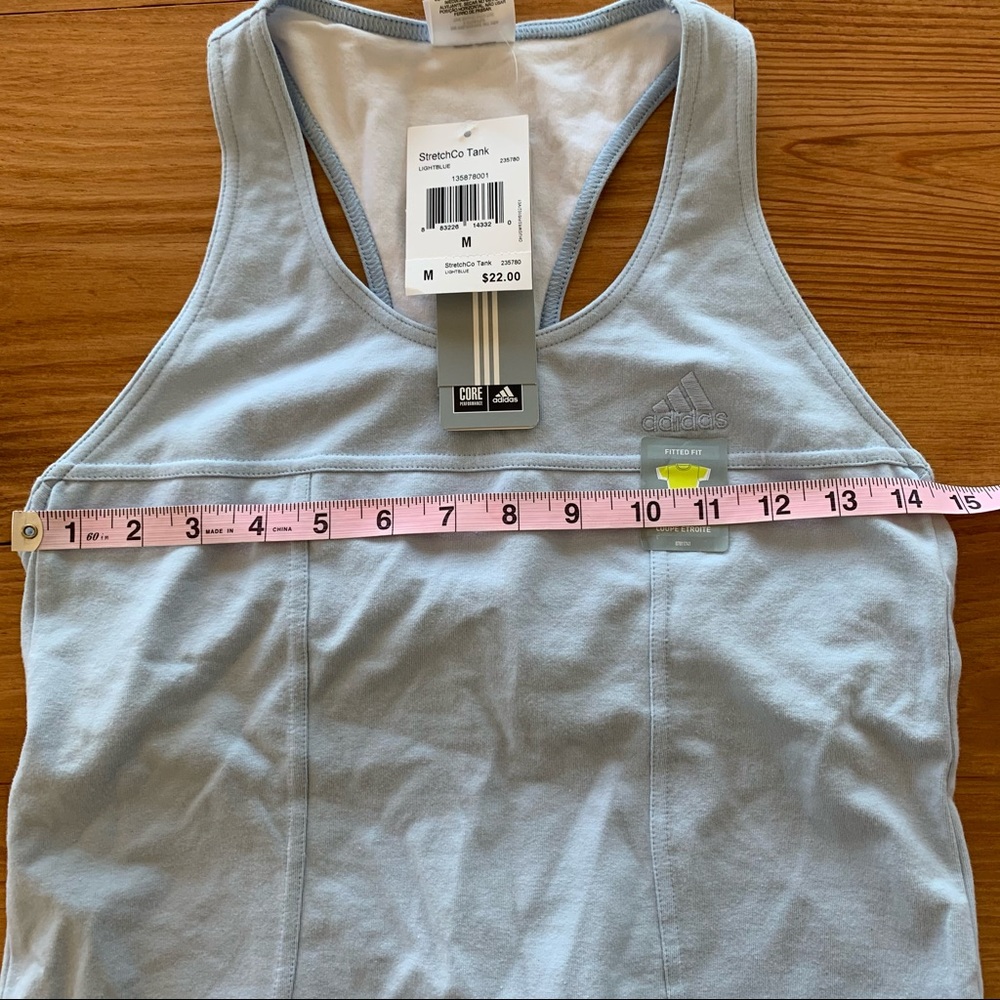 Adidas Work Out Racer Back Light Blue Tank - Picture 4 of 9